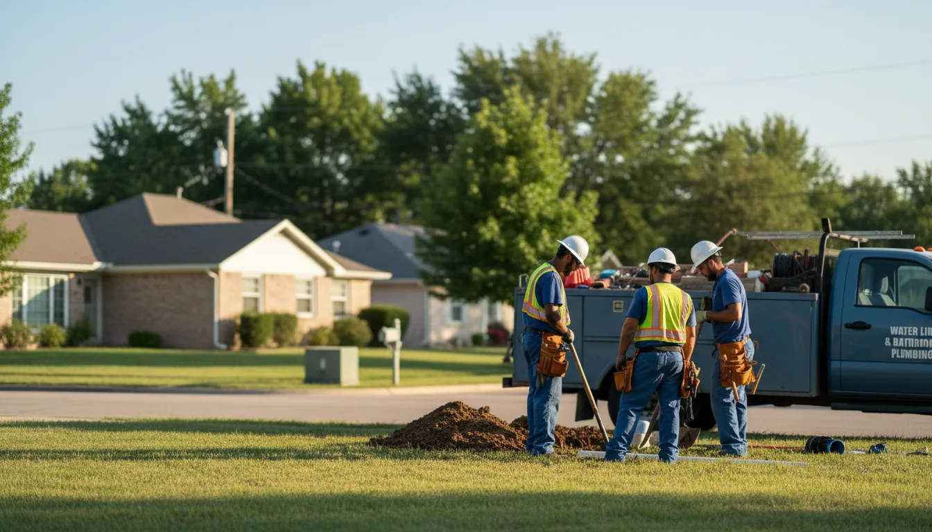 Residential water line and bathroom plumbing service in Chesterfield, MO